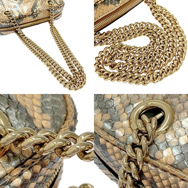 198561 6 Gucci Python Leather Soho Interlocking G Shoulder Bag Beige