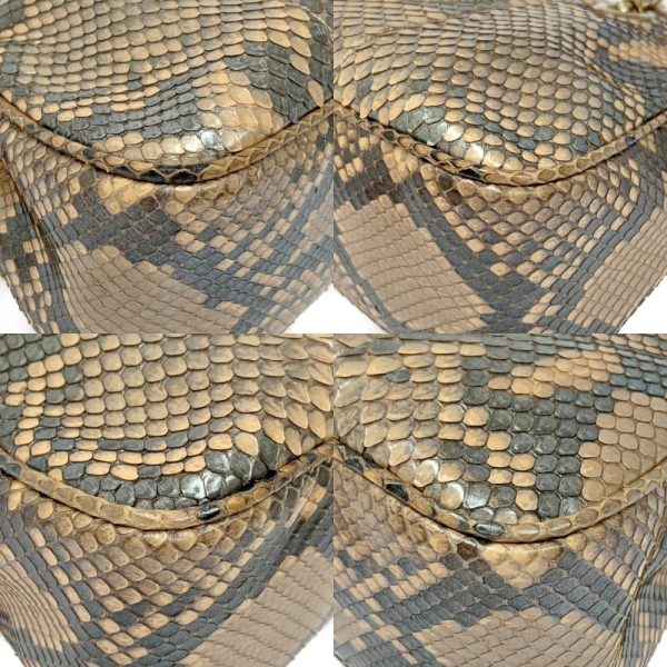 198561 7 Gucci Python Leather Soho Interlocking G Shoulder Bag Beige