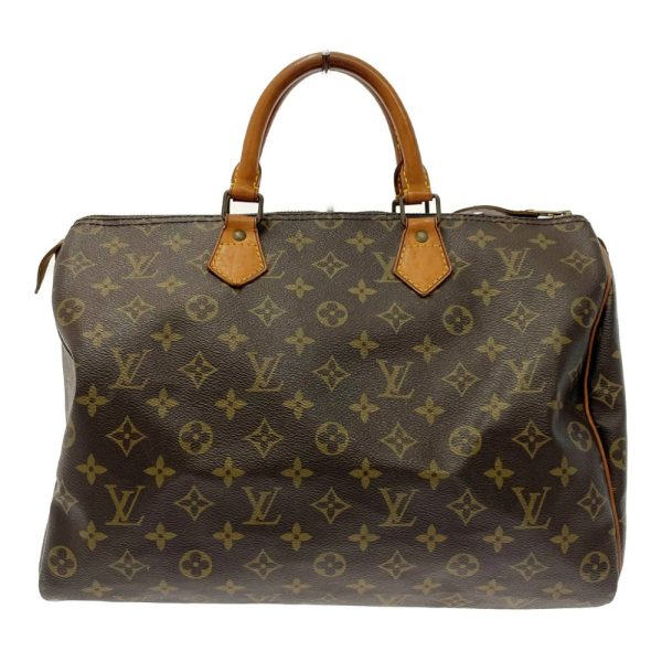 198654 1 Louis Vuitton Monogram Speedy 35 Boston Bag Brown