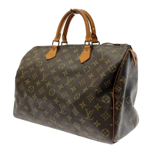 198654 3 Louis Vuitton Monogram Speedy 35 Boston Bag Brown