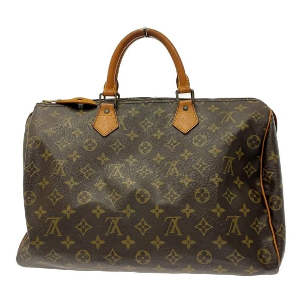 198654 4 Louis Vuitton Monogram Speedy 35 Boston Bag Brown