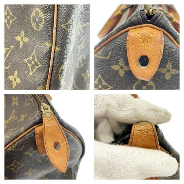 198654 8 Louis Vuitton Monogram Speedy 35 Boston Bag Brown