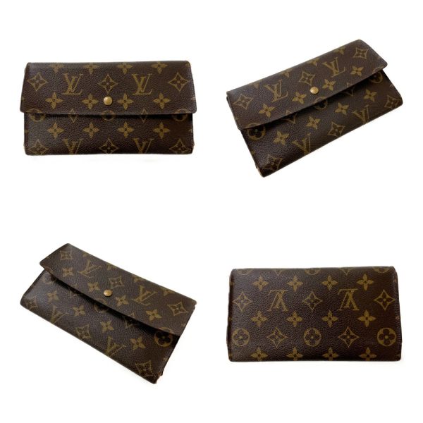 199023 2 Louis Vuitton Monogram Wallet 3 Piece Set Brown Long Wallet