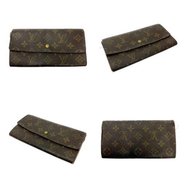 199091 2 Louis Vuitton Monogram Wallet 3 Piece Set Brown Long Wallet