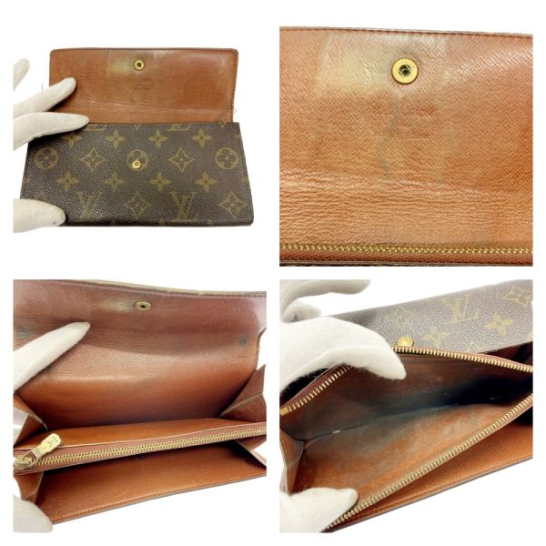 199091 3 Louis Vuitton Monogram Wallet 3 Piece Set Brown Long Wallet