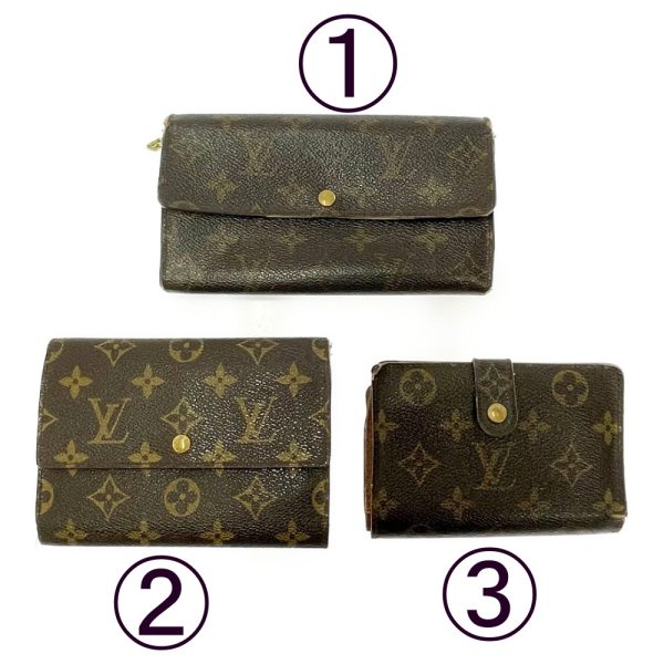 199406 1 Louis Vuitton Monogram Wallet 3 Piece Set Brown Long Wallet