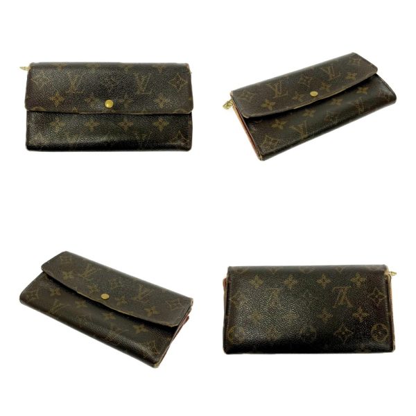 199406 2 Louis Vuitton Monogram Wallet 3 Piece Set Brown Long Wallet