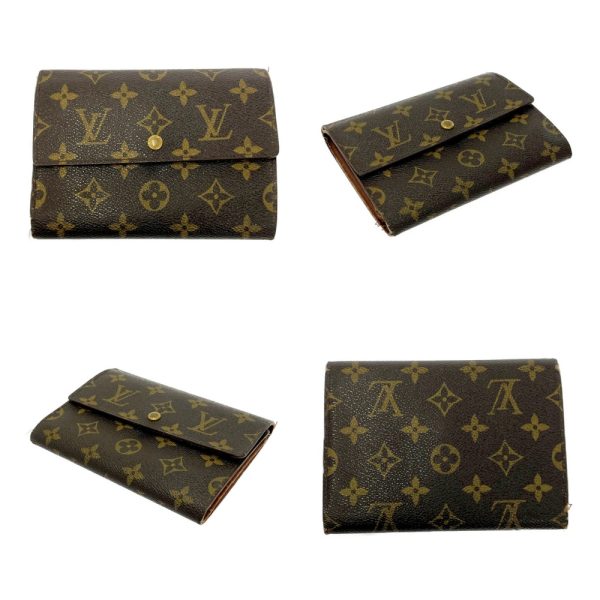 199406 5 Louis Vuitton Monogram Wallet 3 Piece Set Brown Long Wallet