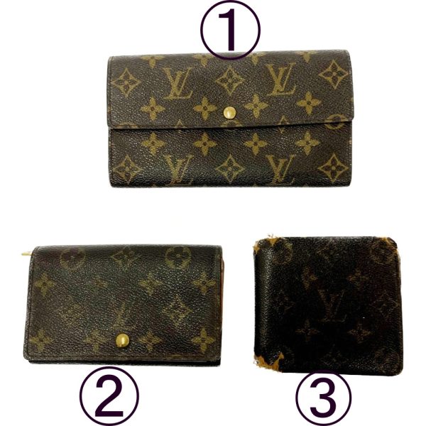 199544 1 Louis Vuitton Monogram Wallet 3 Piece Set Brown Long Wallet