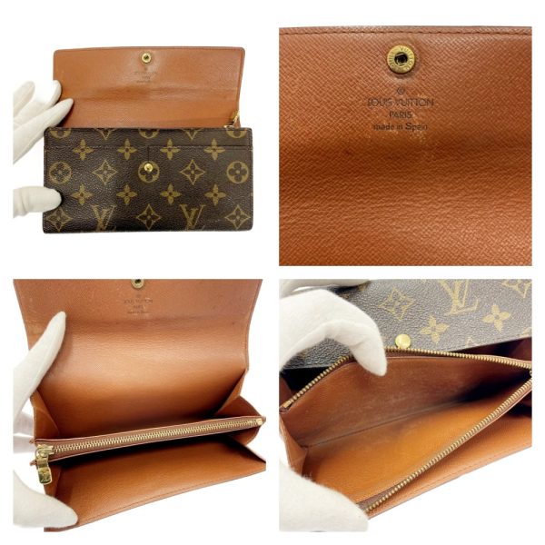 199544 3 Louis Vuitton Monogram Wallet 3 Piece Set Brown Long Wallet