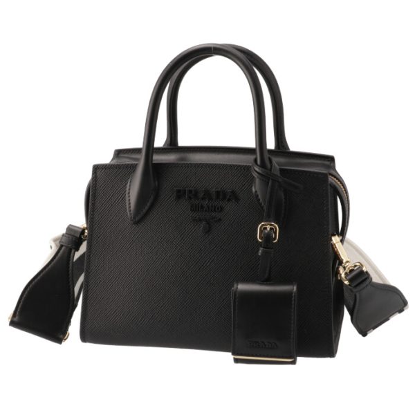 1ba2693oo2erx 1 PRADA Saffiano Monochrome Logo Belt Tote Bag