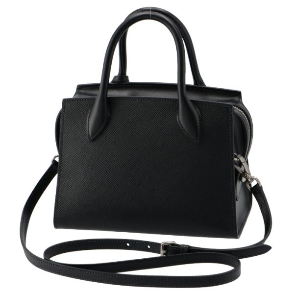 1ba269noo2erx632 2 PRADA Monochrome Saffiano Leather Shoulder Bag Black