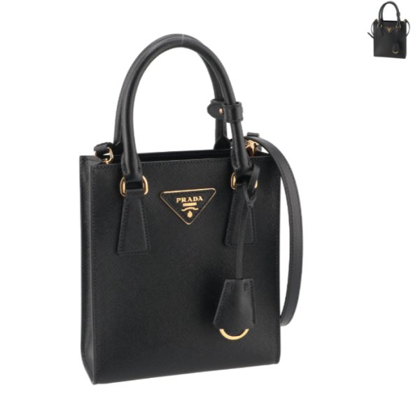 1ba358eoonzv PRADA Saffiano Triangle Logo Square Mini Bag