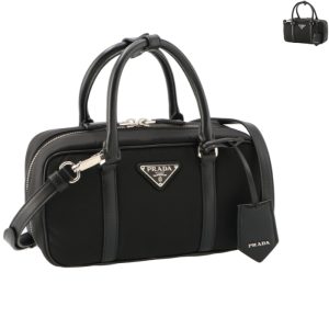 1bb098ooordln Prada Soft Leather Shoulder Bag Black