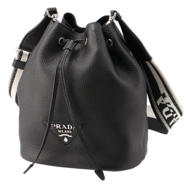 1be0603oo2dkv 1 PRADA Logo Belt Drawstring Bucket Bag