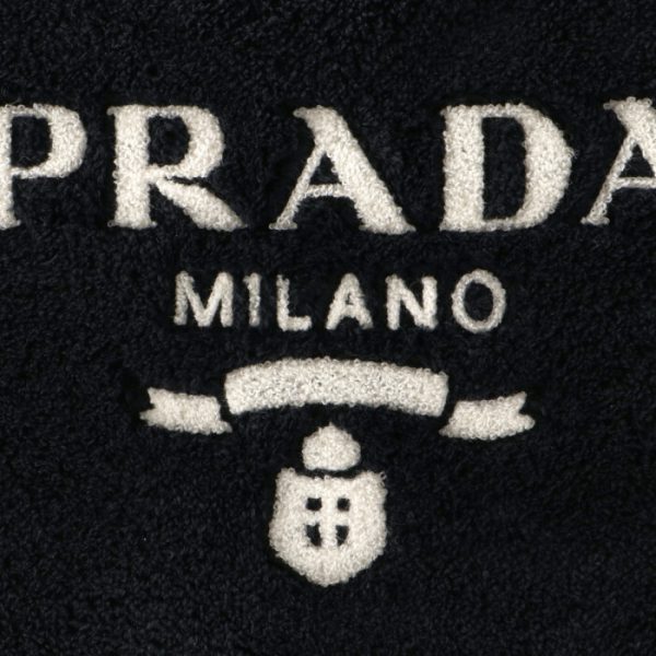 1bg130mwo2dxo967 4 PRADA Terry Lettering Logo Tote Bag Black