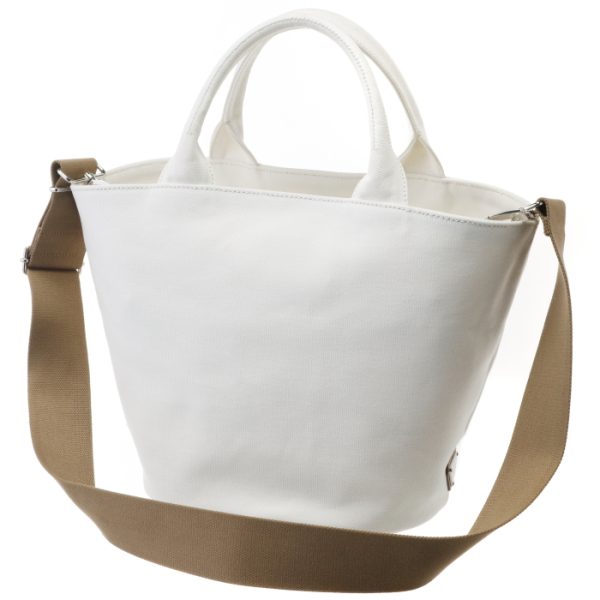 1bg186ooozki009 3 PRADA Canapa Canvas Fabric Tote Bag with Pouch White