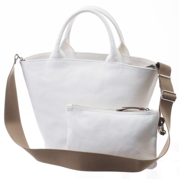 1bg186ooozki009 4 PRADA Canapa Canvas Fabric Tote Bag with Pouch White