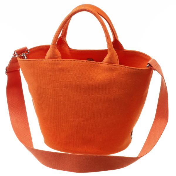 1bg186ooozki049 3 PRADA Canapa Canvas Fabric Tote Bag with Pouch Orange