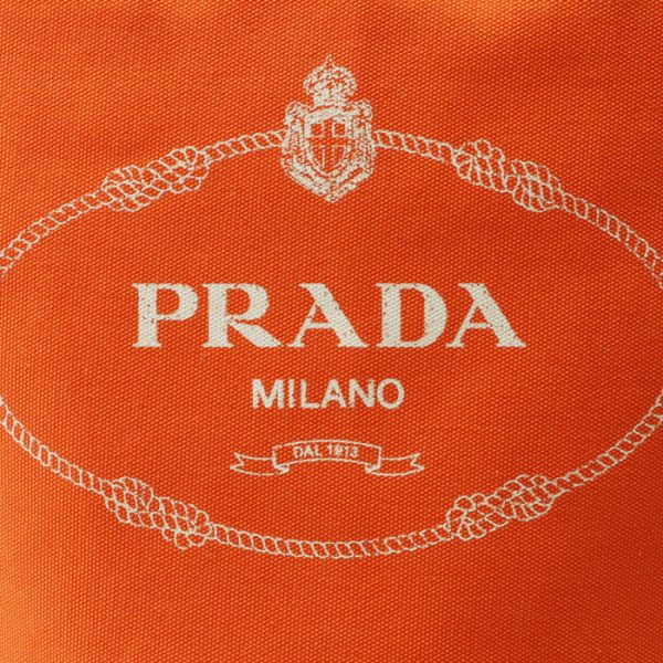 1bg186ooozki049 6 PRADA Canapa Canvas Fabric Tote Bag with Pouch Orange