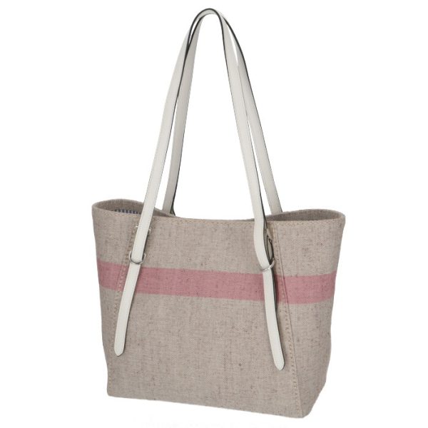 1bg301ooo2e2hnjx 2 PRADA Cotton Linen Tote Bag Beige