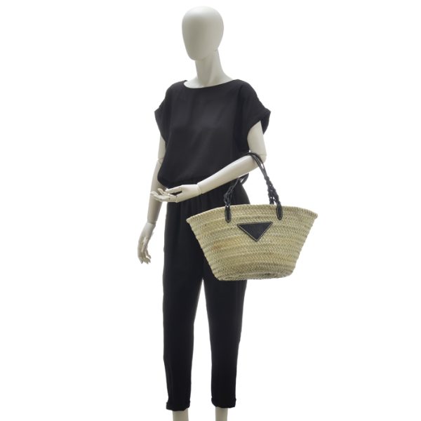 1bg314ooo2diji55 7 PRADA Woven Palm Basket Bag Black