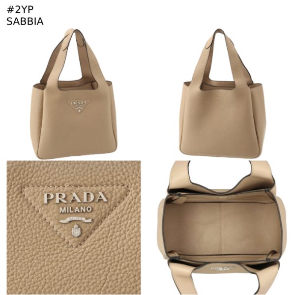 1bg335oom2dkv 7 PRADA Tote Bag Triangle Logo Vitello Dino Soft Leather