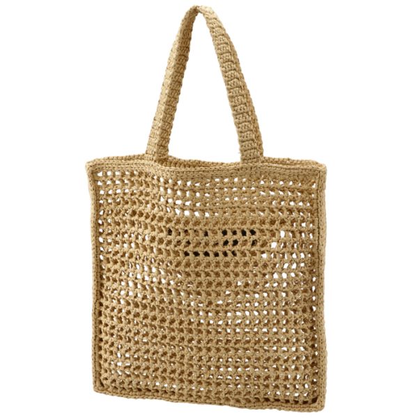 1bg393ooo2a2t018 2 PRADA Raffia Tote Triangle Straw Bag Beige