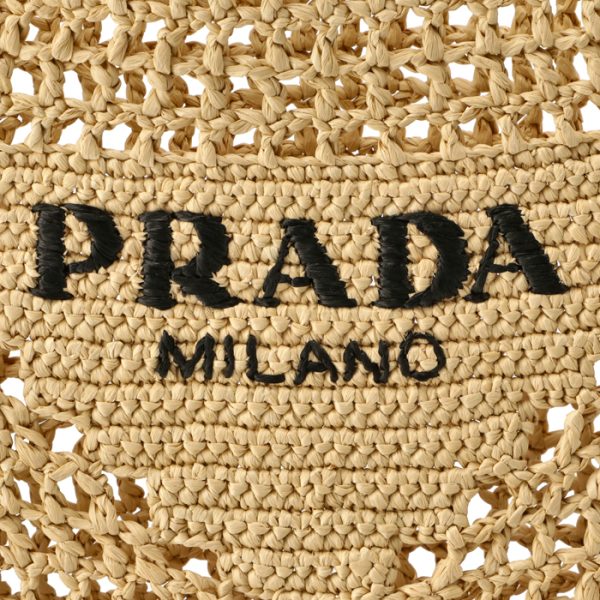 1bg393ooo2a2t018 4 PRADA Raffia Tote Triangle Straw Bag Beige