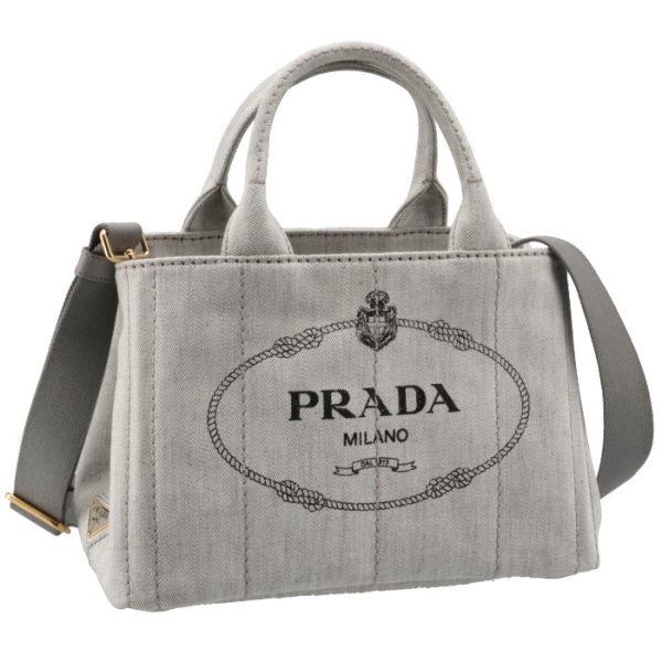 1bg439oooaj6009 PRADA Denim CANAPA Canvas 2WAY Tote White