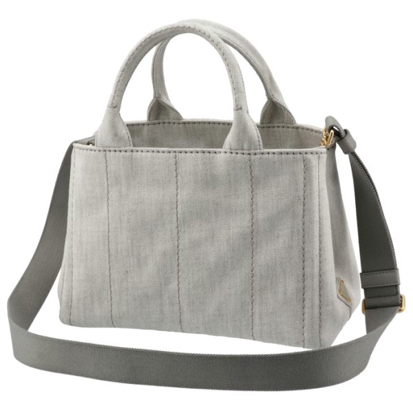 1bg439oooaj6009 2 PRADA Denim CANAPA Canvas 2WAY Tote White