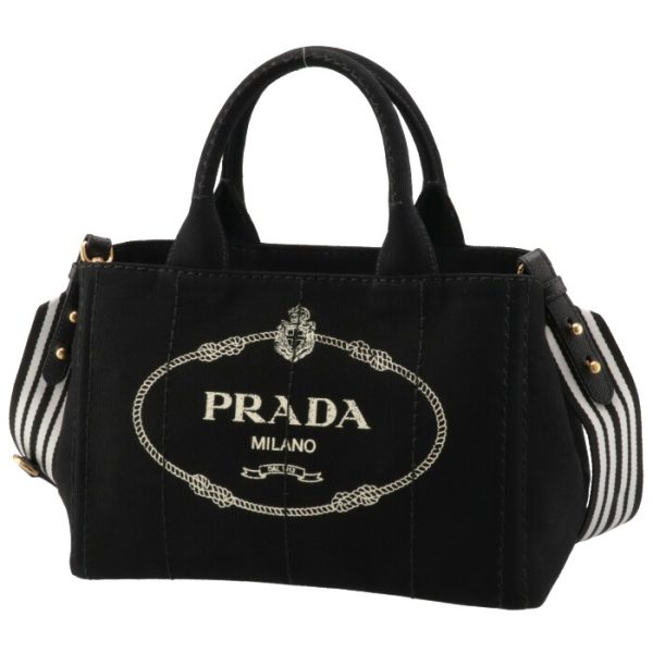 1bg439roozkin12 1 PRADA Canapa 2WAY Handbag Black