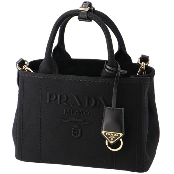 1bg4643om2cya 1 PRADA Canapa Ricamo Embossed Logo Canvas Tote Bag