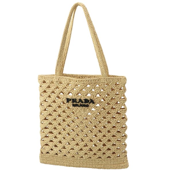 1bg493ooo2m2t 1 PRADA Crochet Triangle Logo Triangle Tote Bag