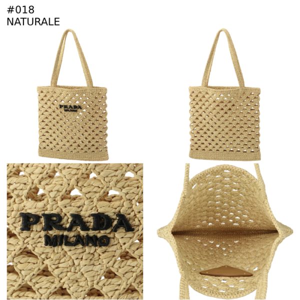 1bg493ooo2m2t 8 PRADA Crochet Triangle Logo Triangle Tote Bag