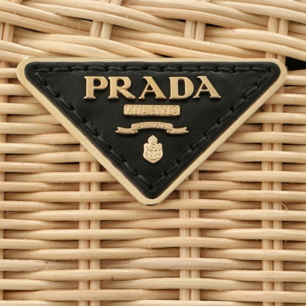 1bg8353oy2e28i55 4 PRADA Wicker Canvas Basket Bag Beige Black