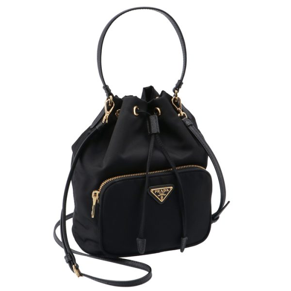 1bh038ooov44002 PRADA Drawstring Nylon Mini Bag Black