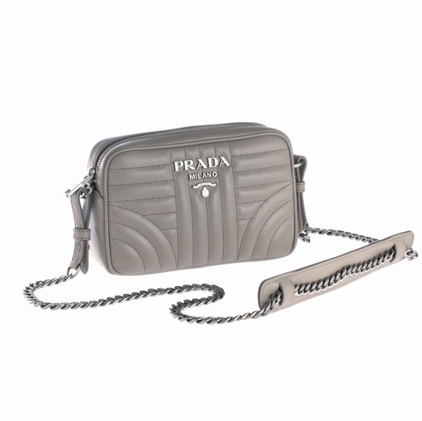 1bh084coi2d91ch4 PRADA Diagram Chain Crossbody Bag Gray