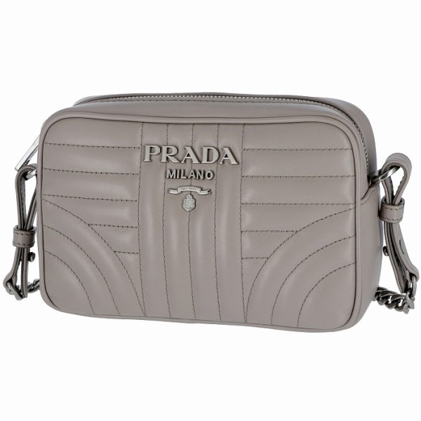 1bh084coi2d91ch4 1 PRADA Diagram Chain Crossbody Bag Gray