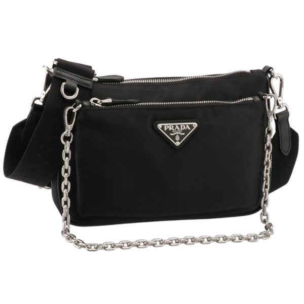 1bh168ootr064002 PRADA Nylon Chain Pouch Shoulder Bag Black