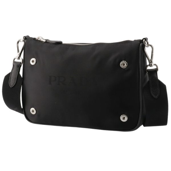 1bh168ootr064002 6 PRADA Nylon Chain Pouch Shoulder Bag Black