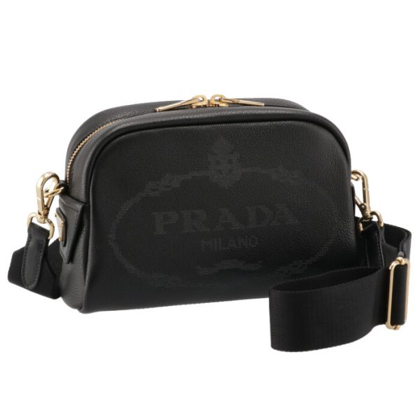 1bh187olo2dkv002 PRADA Logo Print Leather Mini Bag Black