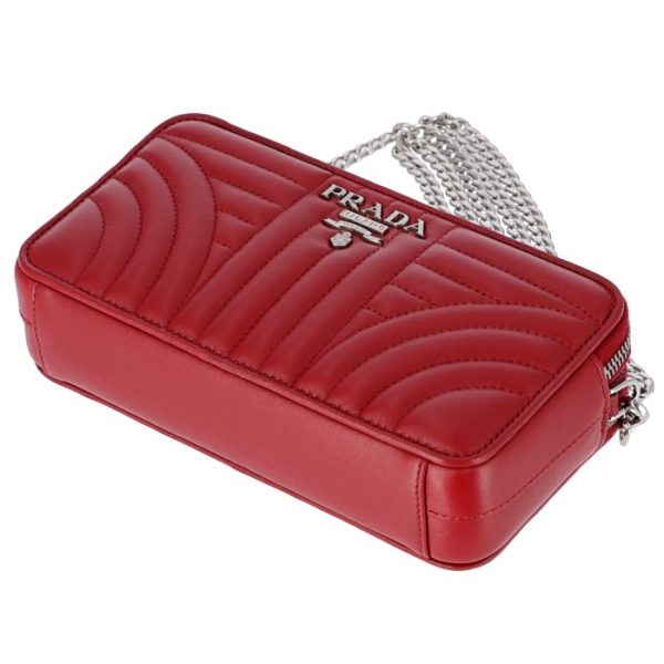 1dh0102b0x68z 3 PRADA Diagram Chain Crossbody Bag Red