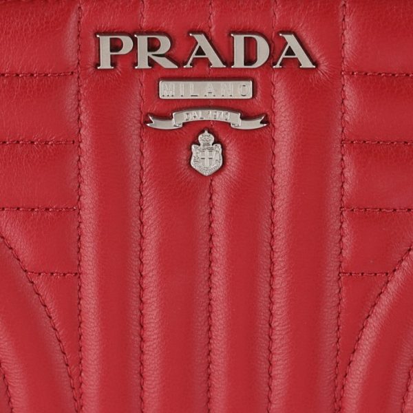 1dh0102b0x68z 4 PRADA Diagram Chain Crossbody Bag Red