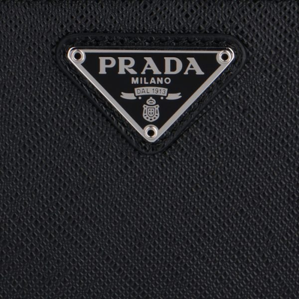 1dh010qhh632 4 PRADA Double Zip Mini Chain Wallet Black