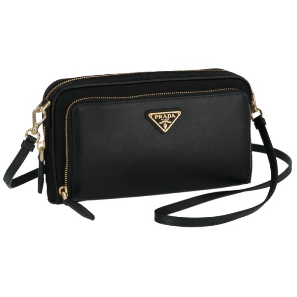 1dh0582ddt002 PRADA Saffiano x Nylon Crossbody Bag Black