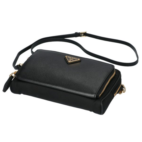 1dh0582ddt002 3 PRADA Saffiano x Nylon Crossbody Bag Black