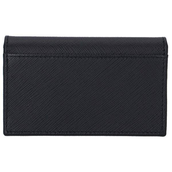 1mc122qwa002 2 PRADA Womens Saffiano Metal Card Holder Black