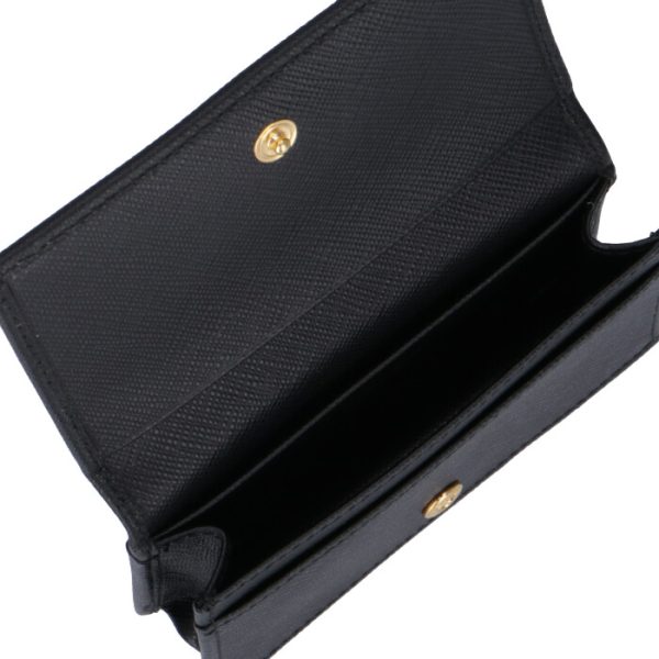 1mc122qwa002 5 PRADA Womens Saffiano Metal Card Holder Black