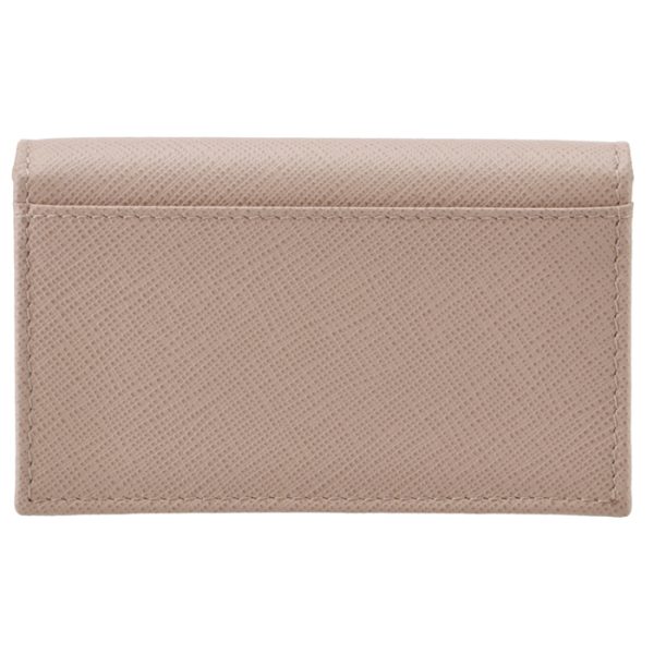 1mc122qwa236 2 PRADA Womens Saffiano Metal Card Case Pink Beige